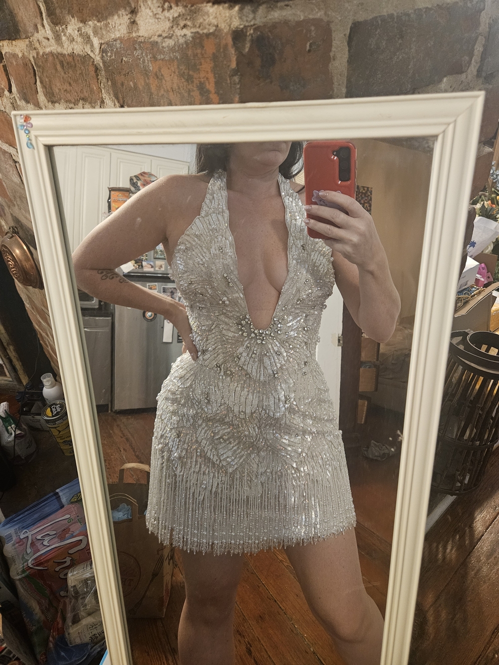 Rosie Etienne SIREN Deep V Halter Mini Dress